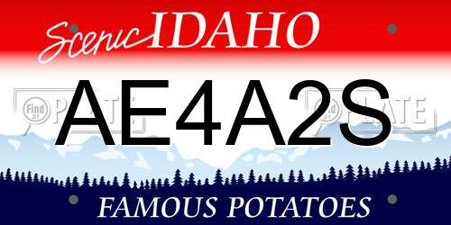 AE4A2S Idaho License Plate