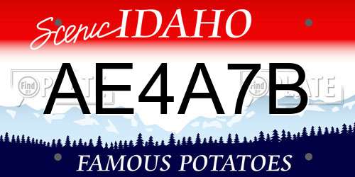 AE4A7B Idaho License Plate