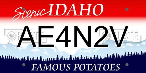 AE4N2V Idaho License Plate