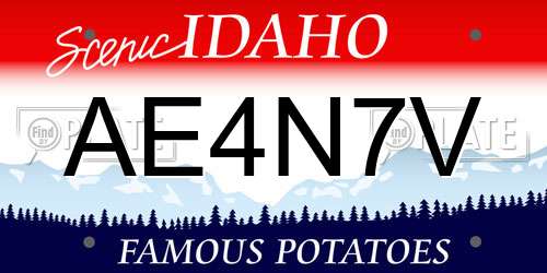 AE4N7V Idaho License Plate