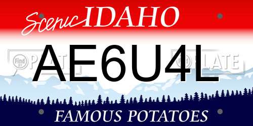 AE6U4L Idaho License Plate