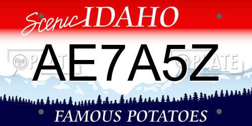 AE7A5Z Idaho License Plate