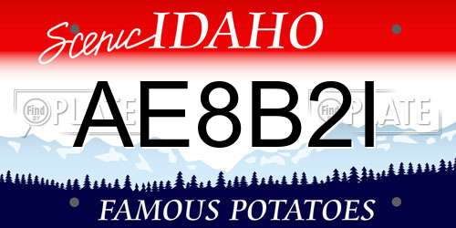 AE8B2I Idaho License Plate