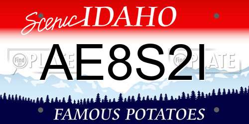 AE8S2I Idaho License Plate