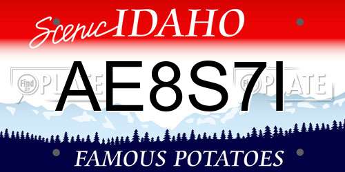 AE8S7I Idaho License Plate