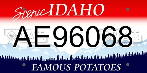 AE96068 Idaho License Plate