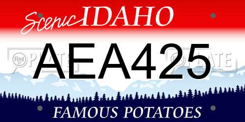 AEA425 Idaho License Plate