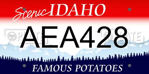 AEA428 Idaho License Plate