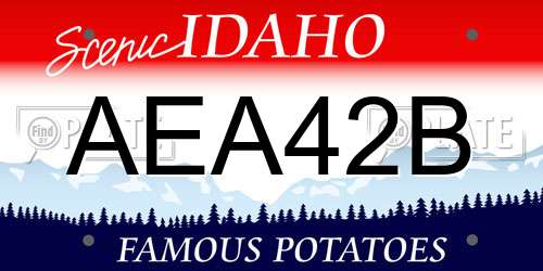 AEA42B Idaho License Plate