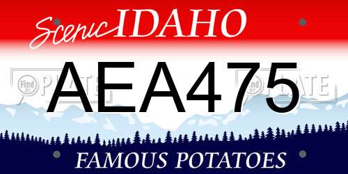 AEA475 Idaho License Plate