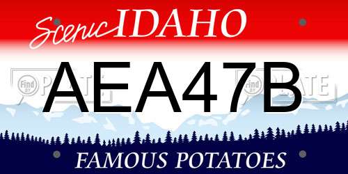 AEA47B Idaho License Plate