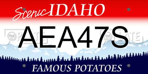 AEA47S Idaho License Plate