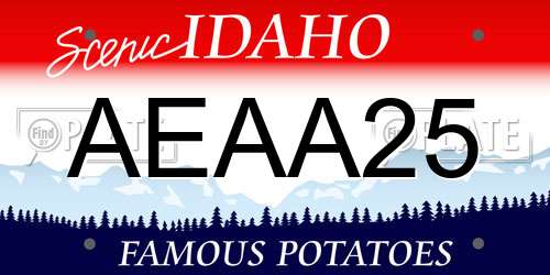 AEAA25 Idaho License Plate