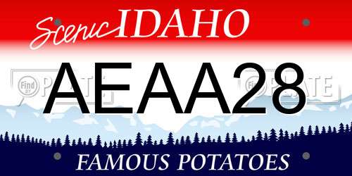 AEAA28 Idaho License Plate