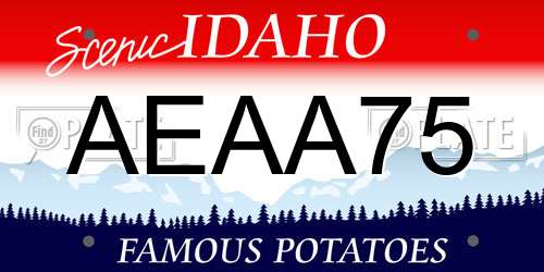 AEAA75 Idaho License Plate