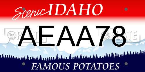 AEAA78 Idaho License Plate