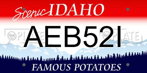 AEB52I Idaho License Plate