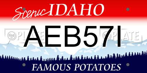 AEB57I Idaho License Plate