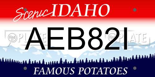 AEB82I Idaho License Plate