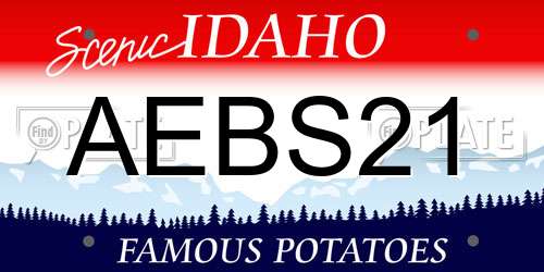 AEBS21 Idaho License Plate