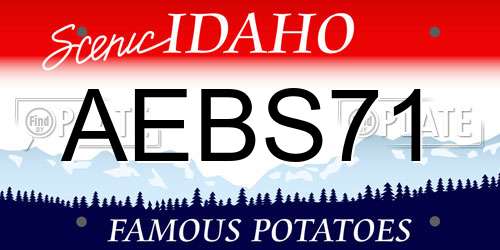AEBS71 Idaho License Plate