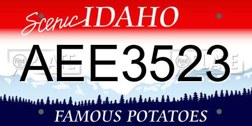 AEE3523 Idaho License Plate