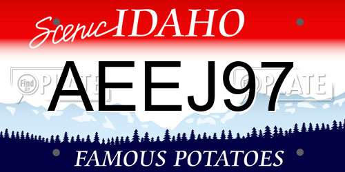 AEEJ97 Idaho License Plate