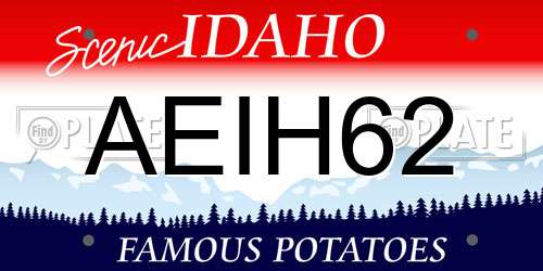AEIH62 Idaho License Plate