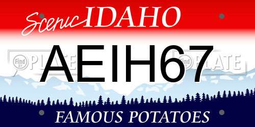 AEIH67 Idaho License Plate