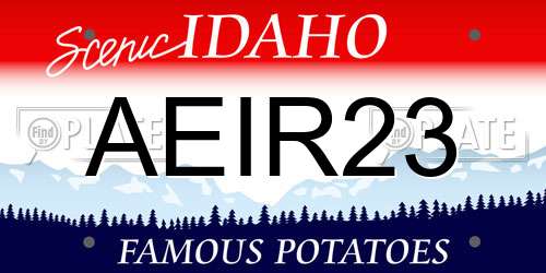 AEIR23 Idaho License Plate