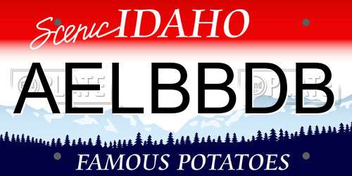 AELBBDB Idaho License Plate