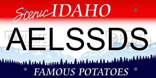 AELSSDS Idaho License Plate
