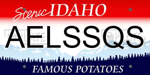 AELSSQS Idaho License Plate