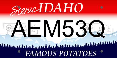 AEM53Q Idaho License Plate