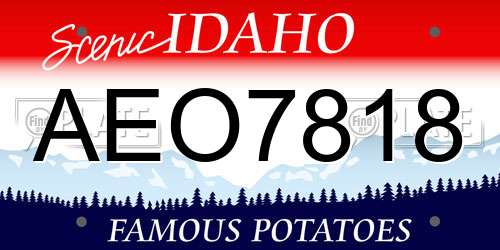 AEO7818 Idaho License Plate