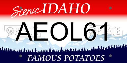 AEOL61 Idaho License Plate