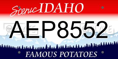 AEP8552 Idaho License Plate