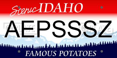 AEPSSSZ Idaho License Plate