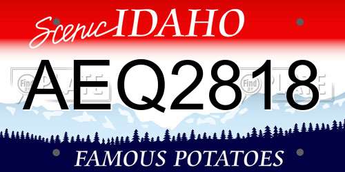 AEQ2818 Idaho License Plate