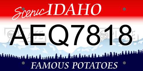 AEQ7818 Idaho License Plate
