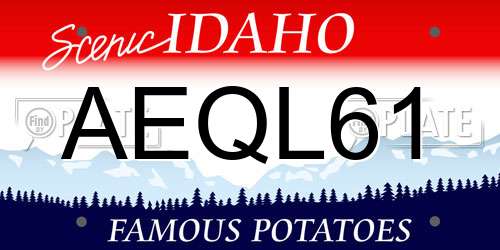 AEQL61 Idaho License Plate
