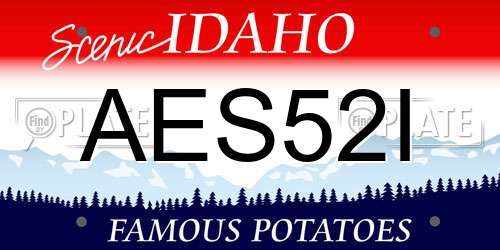 AES52I Idaho License Plate