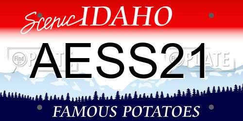 AESS21 Idaho License Plate