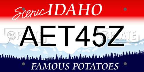 AET45Z Idaho License Plate