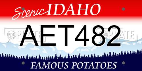 AET482 Idaho License Plate