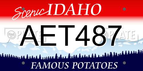 AET487 Idaho License Plate
