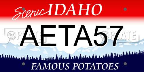 AETA57 Idaho License Plate