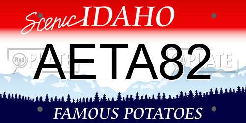 AETA82 Idaho License Plate