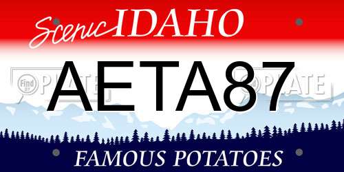 AETA87 Idaho License Plate