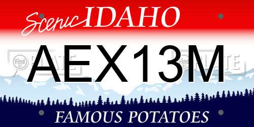 AEX13M Idaho License Plate